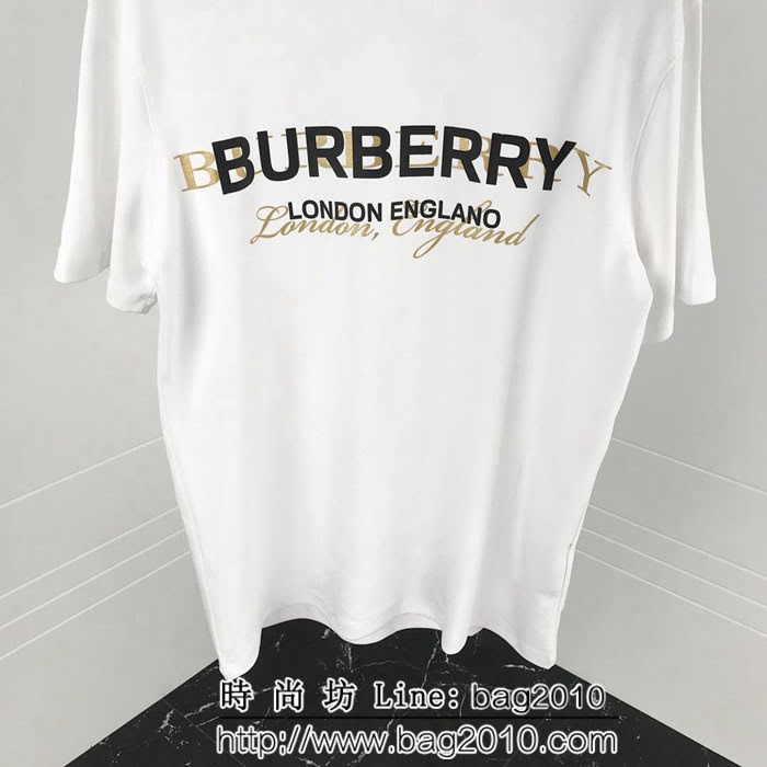 BURBERRY巴寶莉 專櫃最新限量款 雙層字母印花logo 純棉短袖 百搭情侶款 ydi1238